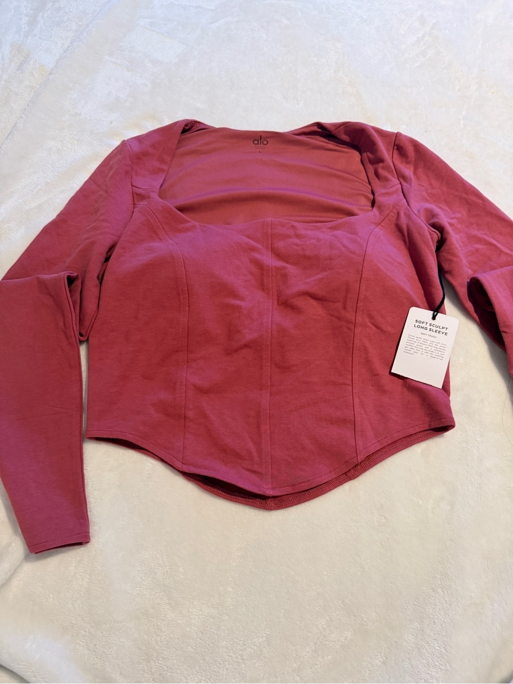 NWT ALO Yoga Soft Sculpt Long Sleeve Mars Clay Corset Top - Picture 8 of 8